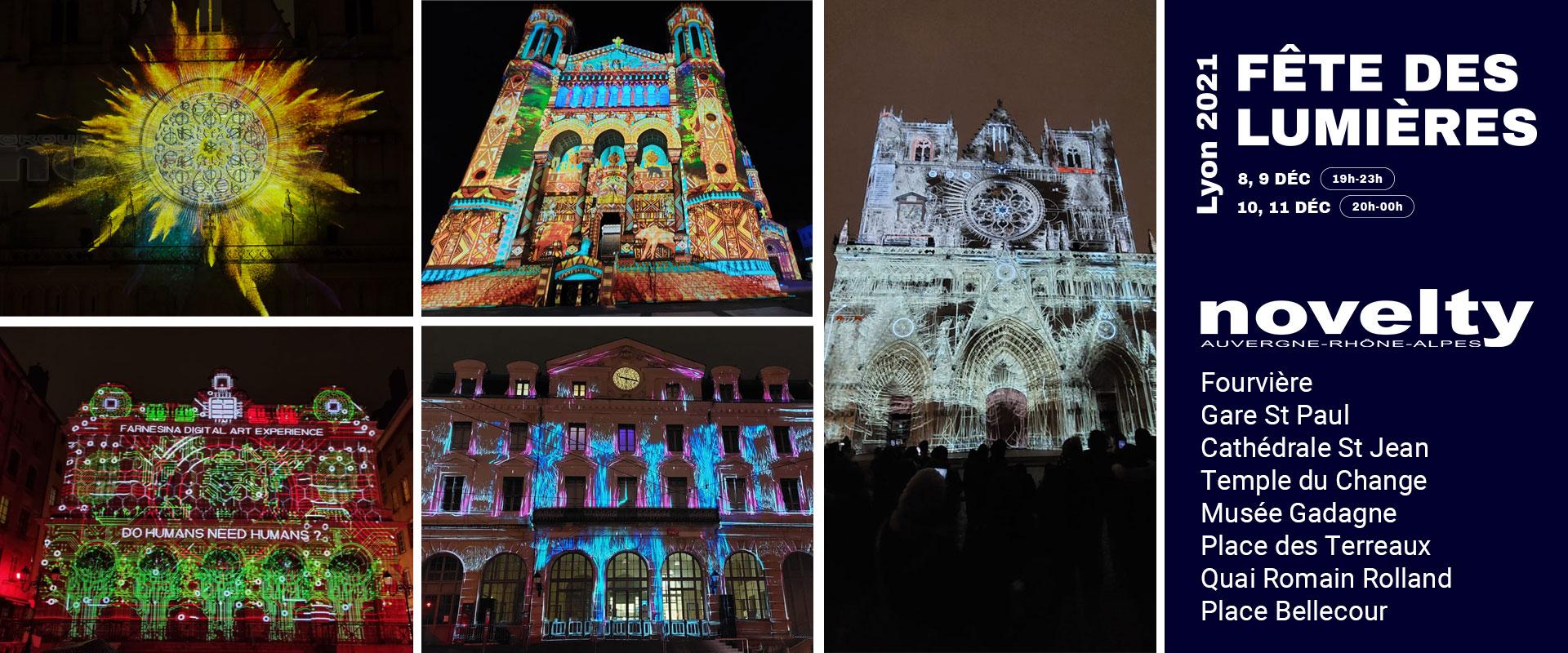 Visuel Novelty Auvergne-Rhône-Alpes sur la Fête des Lumières